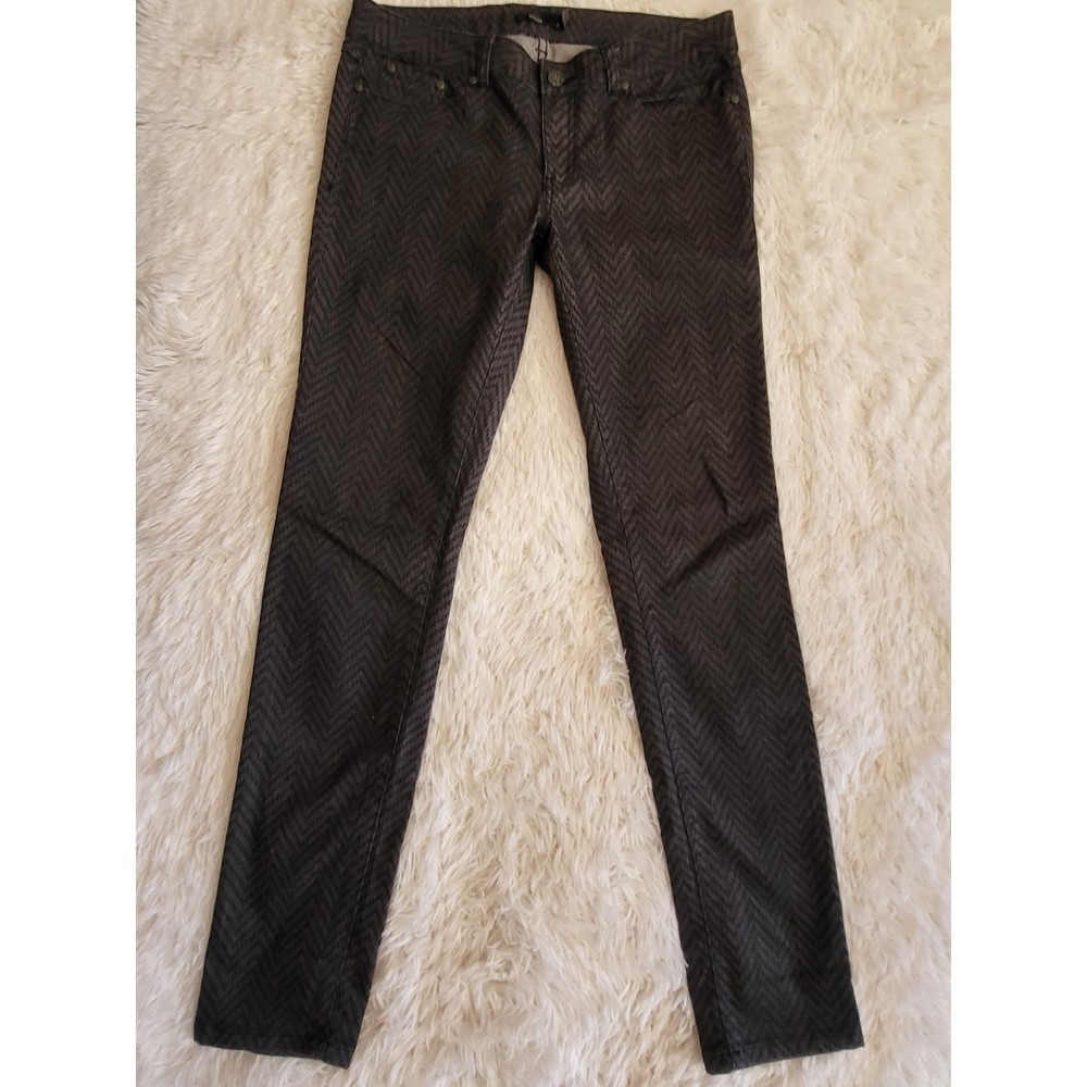 Prana Kara Jeans Women's Size 8 Gray Chevron Pattern Skinny